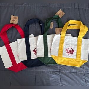 Set of 4 Trader Joe's primary colors mini totes